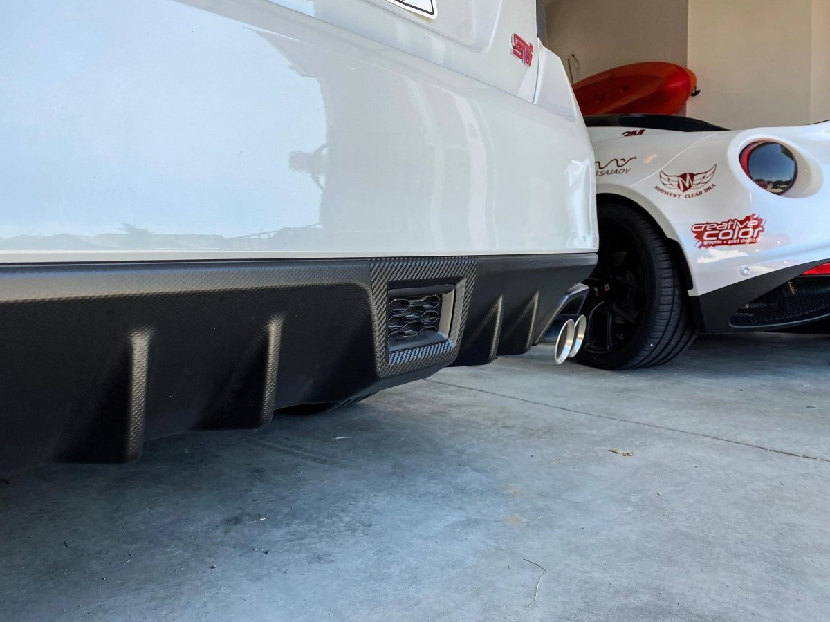 3D Carbon Fiber Rear Fog / F1 Bumper Cover Overlay - 2015 - 2021 WRX / STI - JDMuscleBumperSFB15WRXF1BC3DBK3D Carbon (Black)