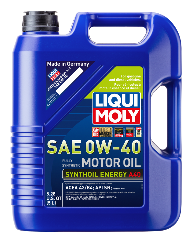 LIQUI MOLY Synthoil Energy A40 SAE 0W-40 Motor Oil, 5 Liter