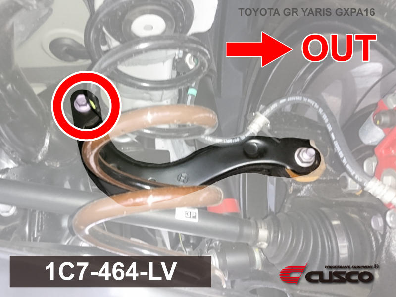 Cusco 2023+ GR Yaris Rear Upper Control Arm | Body Side Pillowball Bushing Set | 1C7 464 LV