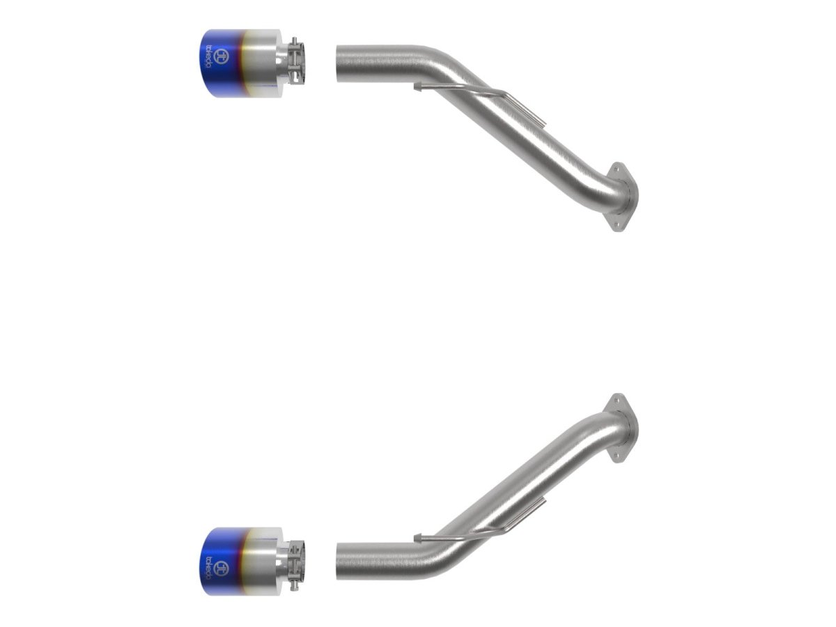 aFe 23 - 24 Nissan Z V6 - 3.0L | tt Takeda Stainless Steel Axle - Back Exhaust System w/ Blue Flame Tip | 49 - 36137 - L - JDMuscleAxle Back Exhaustsafe49-36137-L
