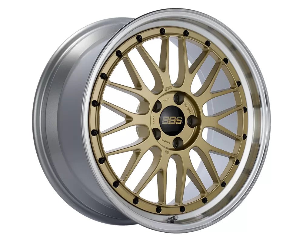 BBS LM 18x10 5x114.3 ET20 Diamond Gold Center Diamond Cut Lip Wheel - 82mm PFS/Clip Required | LM086GPK - JDMuscleWheelsbbsLM086GPK