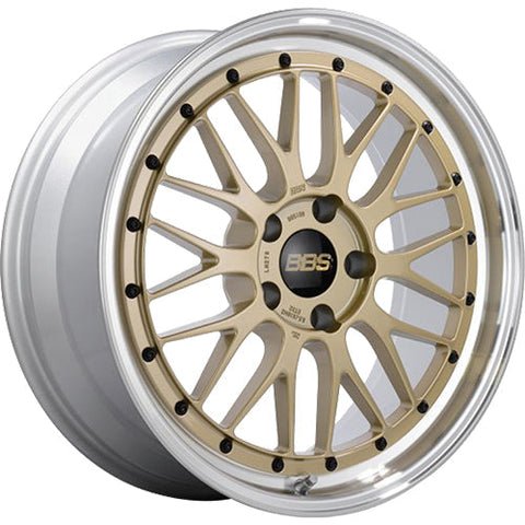 BBS LM 19x10 5x120 ET37 Gold Center / Diamond Cut Lip Wheel - 82mm PFS/Clip Required | LM404GPK - JDMuscleWheelsbbsLM404GPK