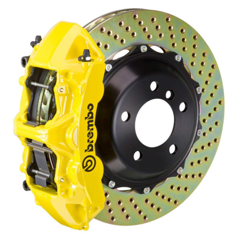 Brembo 23+ GR Corolla Front GT BBK 4 Piston Cast 355x32 2pc Rotor Drilled - Yellow - JDMuscleSPKbrb1M1.8068A5