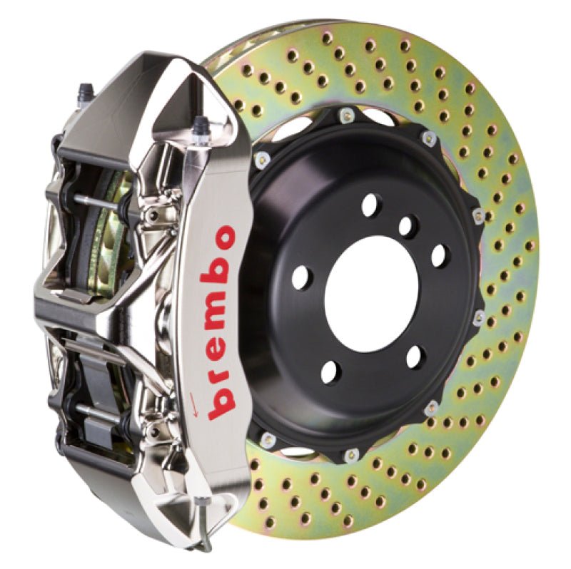 Brembo 23+ GR Corolla Front GTR BBK 4 Piston Billet355x32 2pc Rotor Drilled - Nickel Plated - JDMuscleSPKbrb1M1.8068AR