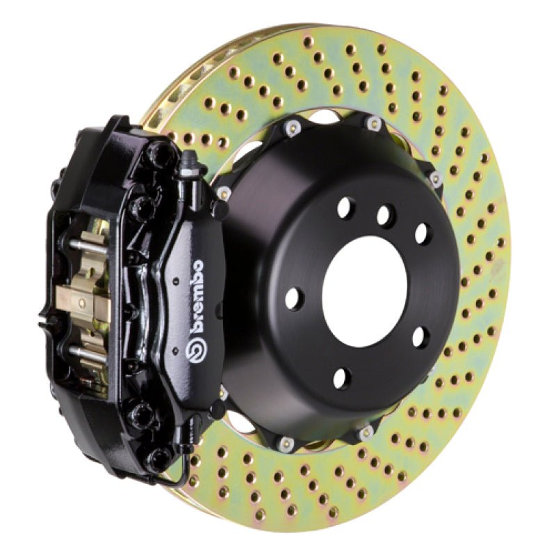 Brembo 23+ GR Corolla Rear GT BBK 4 Piston Cast 345x28 2pc Rotor Drilled - Black - JDMuscleSPKbrb2P1.8062A1