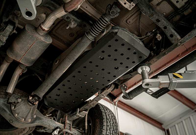 Cali Raised LED Steel Fuel Tank Skid Plate for 05 - 23 Toyota Tacoma DCSB / Access Cab | calCR3655 - JDMuscleSPK801185