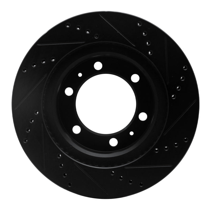 DFC 03 - 23 Toyota 4Runner Front Left Drilled & Slotted Black Brake Rotor | dfc633 - 76128L - JDMuscleSPK929714