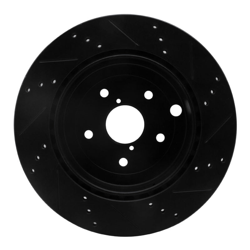 DFC Rear Left Drilled & Slotted Black Brake Rotor for 2008 - 2020 Subaru WRX STI | dfc633 - 13022L - JDMuscleSPK927237