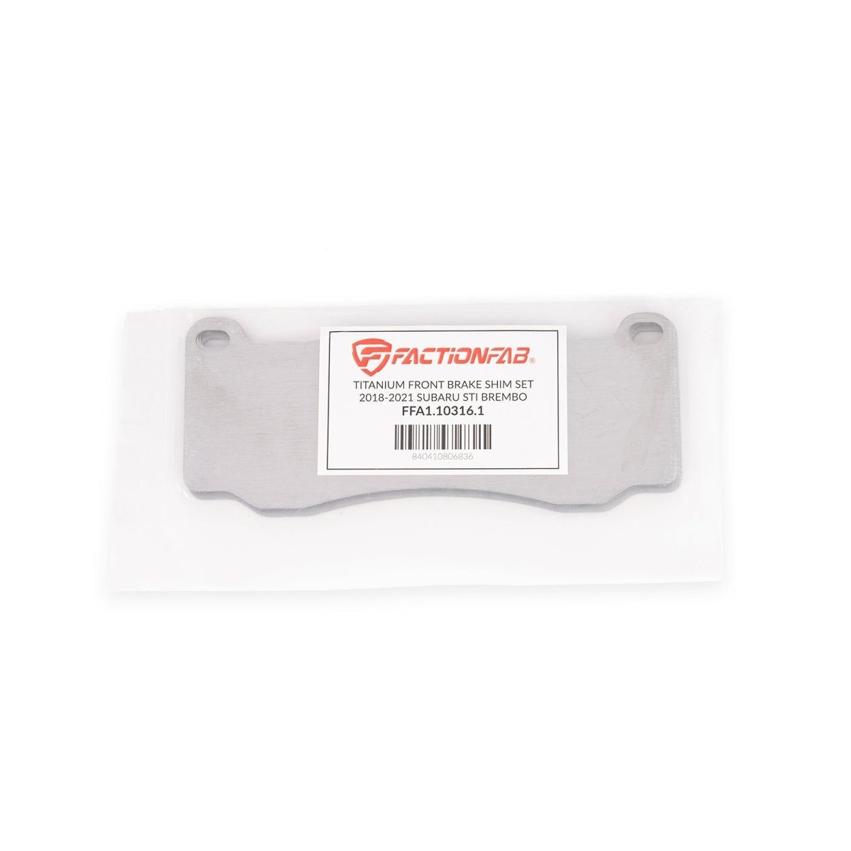 FactionFab Titanium Front Brake Shim Set Subaru STI 2018 - 2021 Brembo - JDMuscleFFA1.10316.1