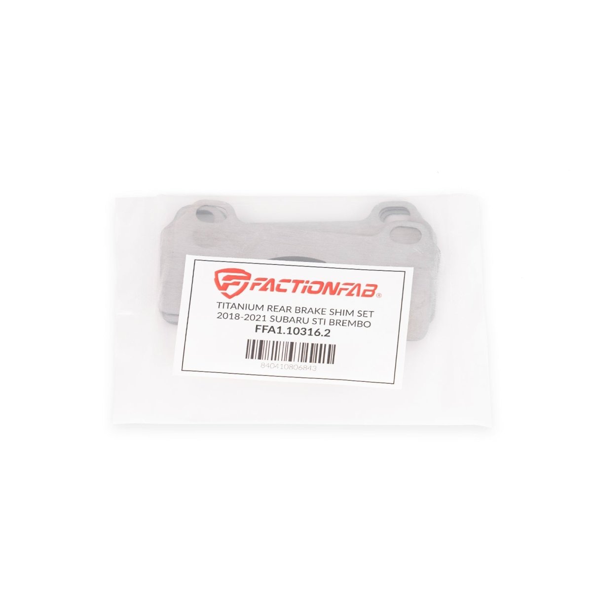 FactionFab Titanium Rear Brake Shim Set Subaru STI 2018 - 2021 Brembo - JDMuscleFFA1.10316.2