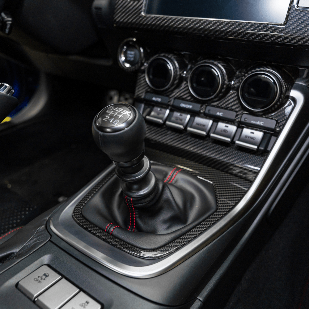 JDMuscle 22+ BRZ/GR86 MT Pre - preg Carbon Fiber Shifter Trim Cover w/ Gloss Finish - JDMuscleTrim KitsJDM-BRZ22-MT-SFT-DRYcf2x2 Twill - Normal