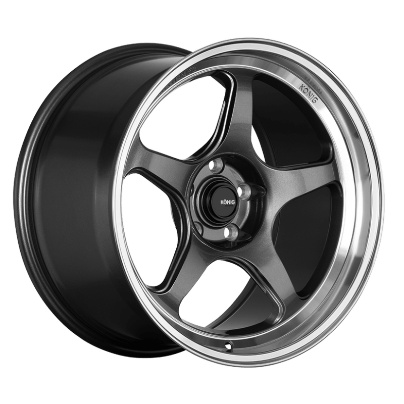 Konig Hyperspec 19x8.5A 5x114.3 ET42 Anthracite Metallic Wheel w/ Mirror Machined Lip (Knurled Bead) - JDMuscleSPKkngHP89514426