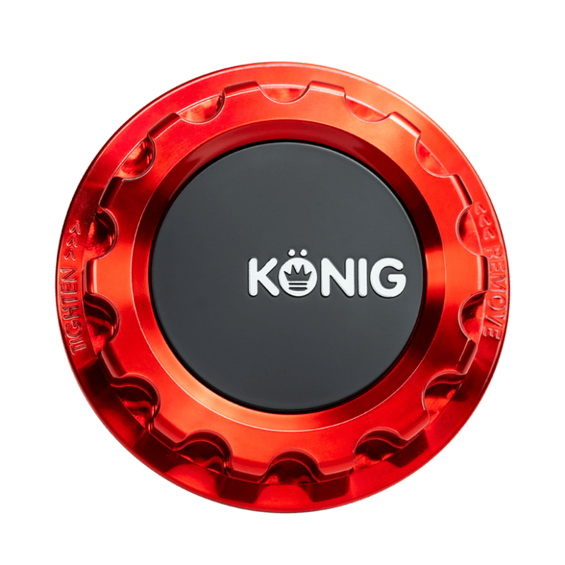 Konig MRK1 Anodized Red Gear Cap w/ Logo - JDMuscleSPKkngCAPMRK1R