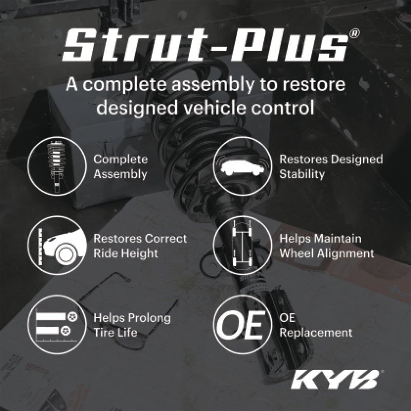 KYB Front Left Strut - Plus Assembly for 2013 - 2015 Toyota Avalon XLE and Hybrid Models | Part Number KYB SR4742 | kybSR4742 - JDMuscleSPK889287