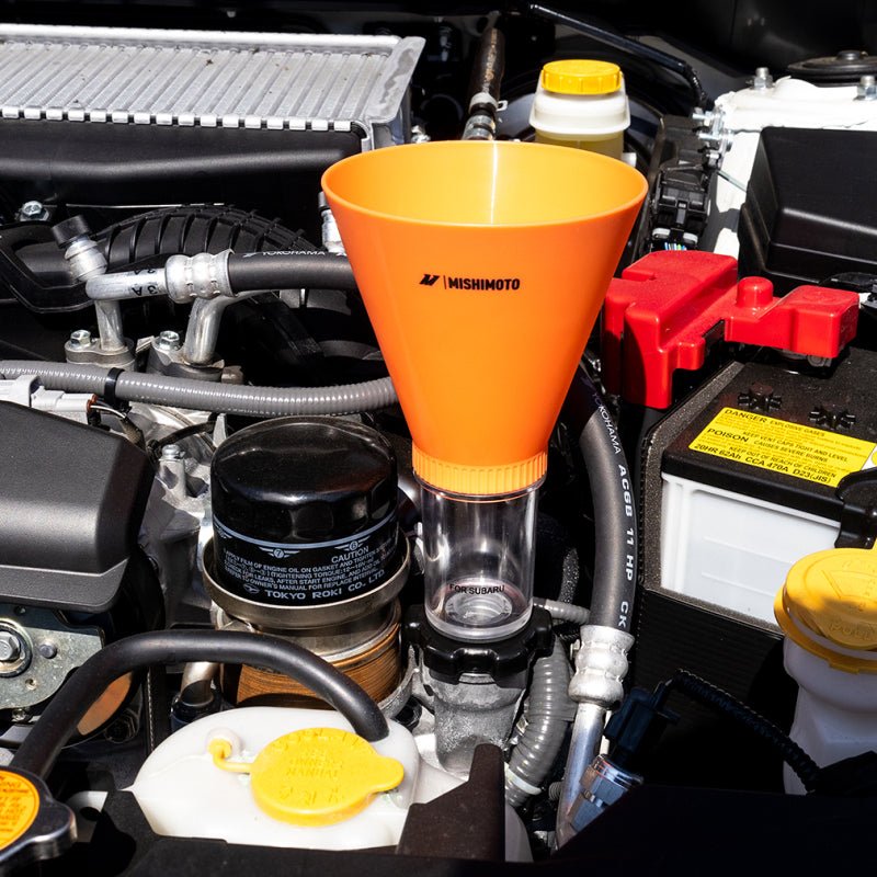 Mishimoto Screw - On Oil Funnel Kit for Subaru Vehicles – No - Spill Design with Extended Adapter | misMMTL - SOOF - SUB - JDMuscleSPK827926