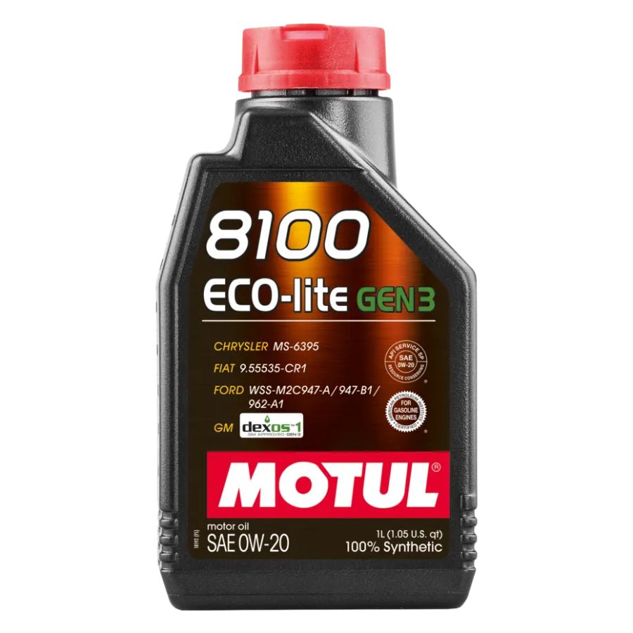 Motul Synthetic Engine Oil 8100 0w20 ECO-LITE GEN3 - 1L (1.05qt) - JDMuscleEngine Oilmot111363