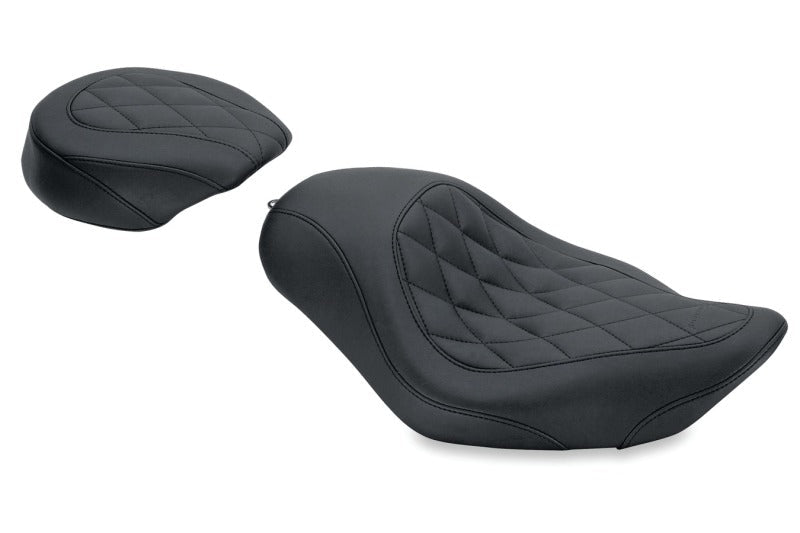 Mustang 04 - 21 Harley Sportster Wide Tripper Solo Seat Diamond Stitch - Black - JDMuscleShop the look 2mmp76728