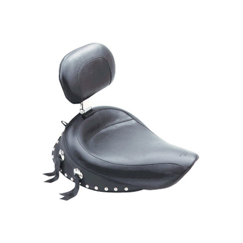 Mustang 06 - 17 Harley Dyna Wide Touring Solo Seat w/Driver Backrest w/Studs - Black - JDMuscleShop the look 2mmp79346