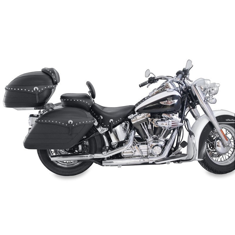 Mustang 06 - 17 Harley Softail Wide Tire | 200mm Wide Touring Recessed Passenger Seat w/Studs - Black - JDMuscleShop the look 2mmp79533