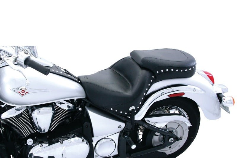 Mustang 06 - 21 Kawasaki Vulcan 900 Classic, Custom Standard Touring 1PC Seat w/Studs - Black - JDMuscleShop the look 2mmp76126