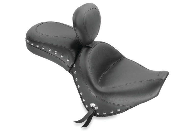Mustang 06 - 21 Kawasaki Vulcan 900 Classic, Custom Touring 1PC Seat w/Driver Backrest Studs - Black - JDMuscleShop the look 2mmp79416