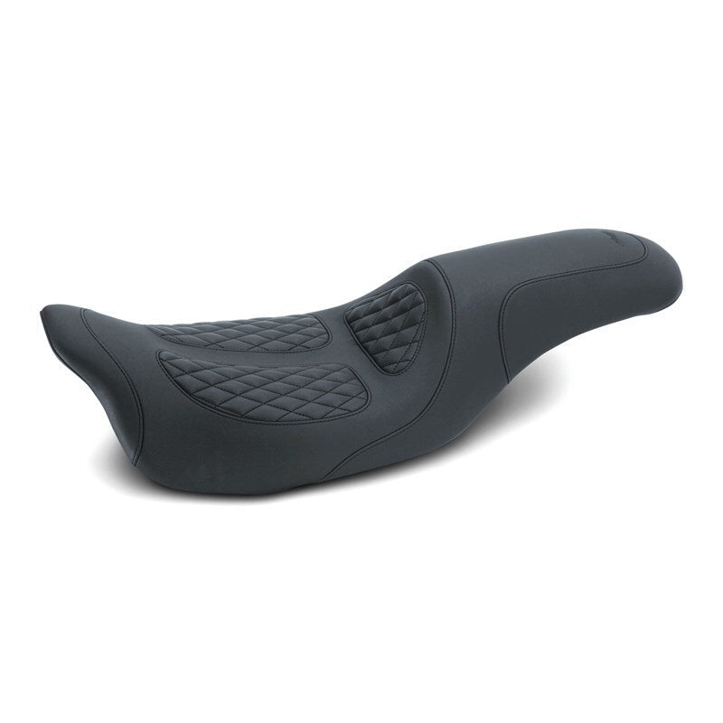 Mustang 08 - 21 Harley Electra Glide, Rd Glide, Rd King, Str Glide 1PC Seat w/Diamond Stitch - Black - JDMuscleShop the look 2mmp76981