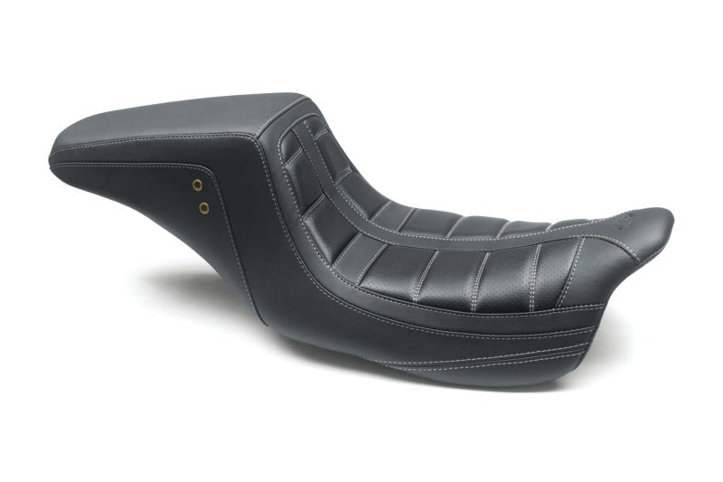 Mustang 08 - 21 HD Electra Glide,Rd Glide,Rd King,St Glide Squareback 1PC Seat - Black w/Gry Stitching - JDMuscleShop the look 2mmp75239GM