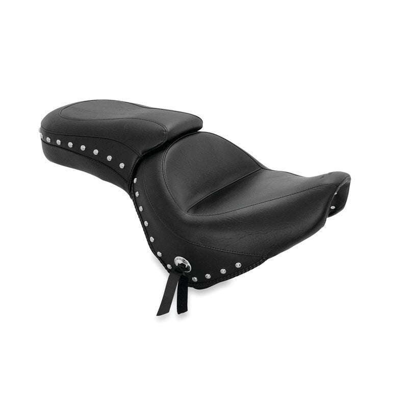 Mustang 10 - 13 Honda VT1300C Sabre,10 - 16 Stateline,10 - 15 Interstate 1PC Seat w/Studs - Black - JDMuscleShop the look 2mmp76640