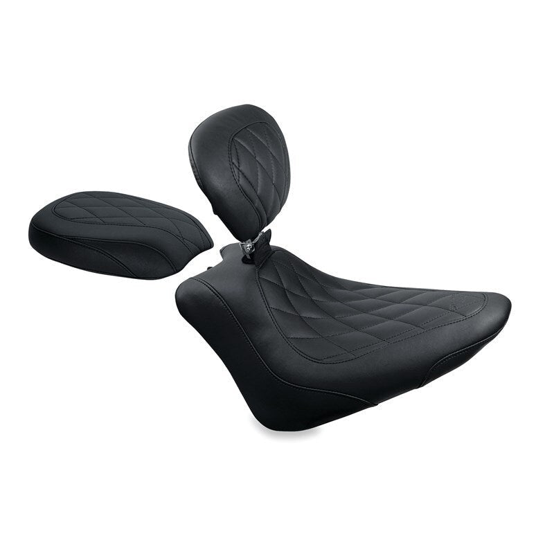 Mustang 11 - 13 Harley Blackline,12 - 17 Slim/Slim S Wide Touring Solo Seat w/DBR Diamond - Black - JDMuscleShop the look 2mmp79745