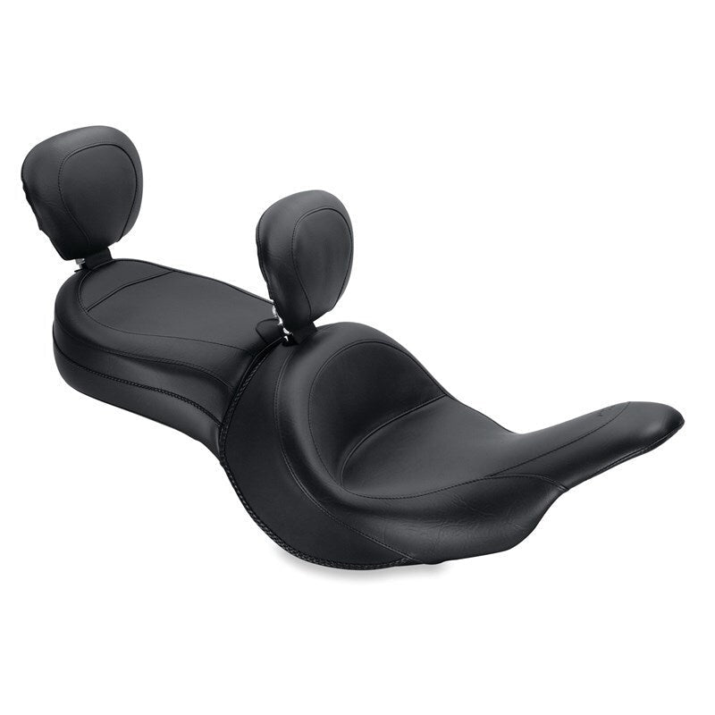 Mustang 11 - 19 Kawasaki Vulcan 1700, Vaquero Std Touring 1PC Seat w/Driver and Pass Backrest - Black - JDMuscleShop the look 2mmp79688