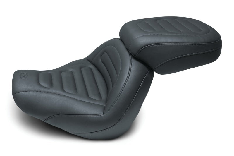 Mustang 18 - 21 Harley Fat Bob Standard Touring Passenger Seat Trapezoid - Black - JDMuscleShop the look 2mmp75888