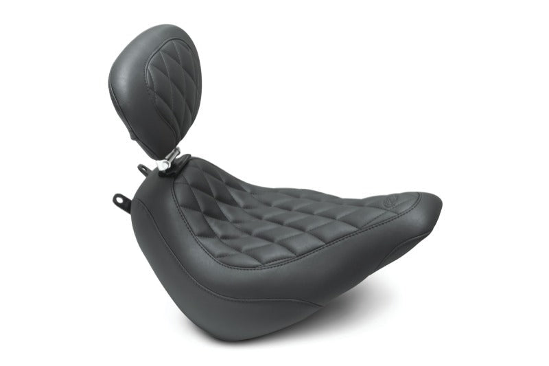 Mustang 18 - 21 Harley Heritage Classic, Deluxe Wide Tripper Solo Seat w/Driver Backrest - Black - JDMuscleShop the look 2mmp83007