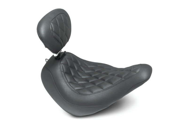 Mustang 18 - 21 Harley Low Rider, Sport Glide Wide Tripper Solo Seat w/DBR Diamond Stitch - Black - JDMuscleShop the look 2mmp83043