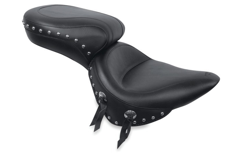 Mustang 84 - 06 Harley Standard Rear Tire Wide Touring 1PC Seat w/Studs - Black - JDMuscleShop the look 2mmp75072