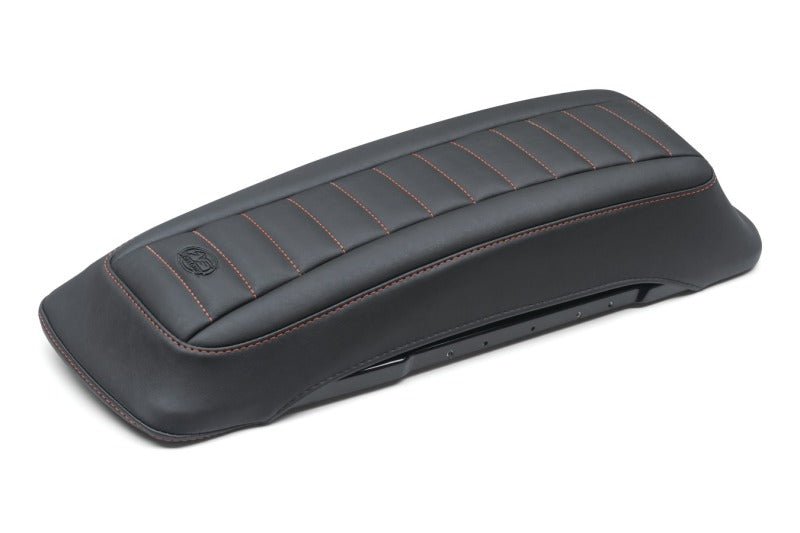Mustang 97 - 13 HD FL Touring Saddlebag Tour - Pak Lid Covers | Pair Deluxe - Black w/ Red Stitching - JDMuscleShop the look 2mmp77637AB