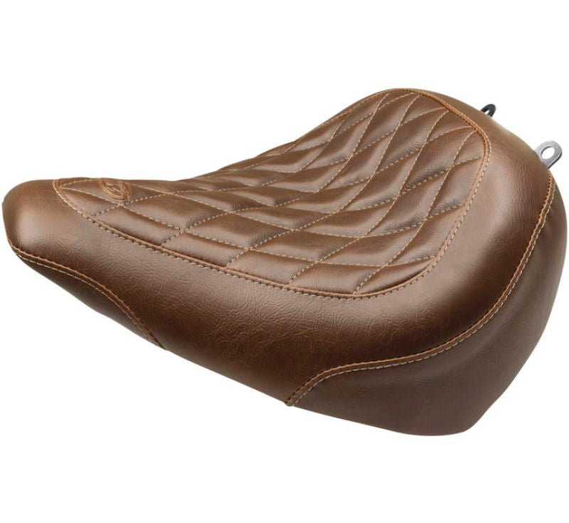 Mustang Harley Breakout Wide Tripper Solo Seat Diamond Stitch - Brown - JDMuscleShop the look 2mmp83059