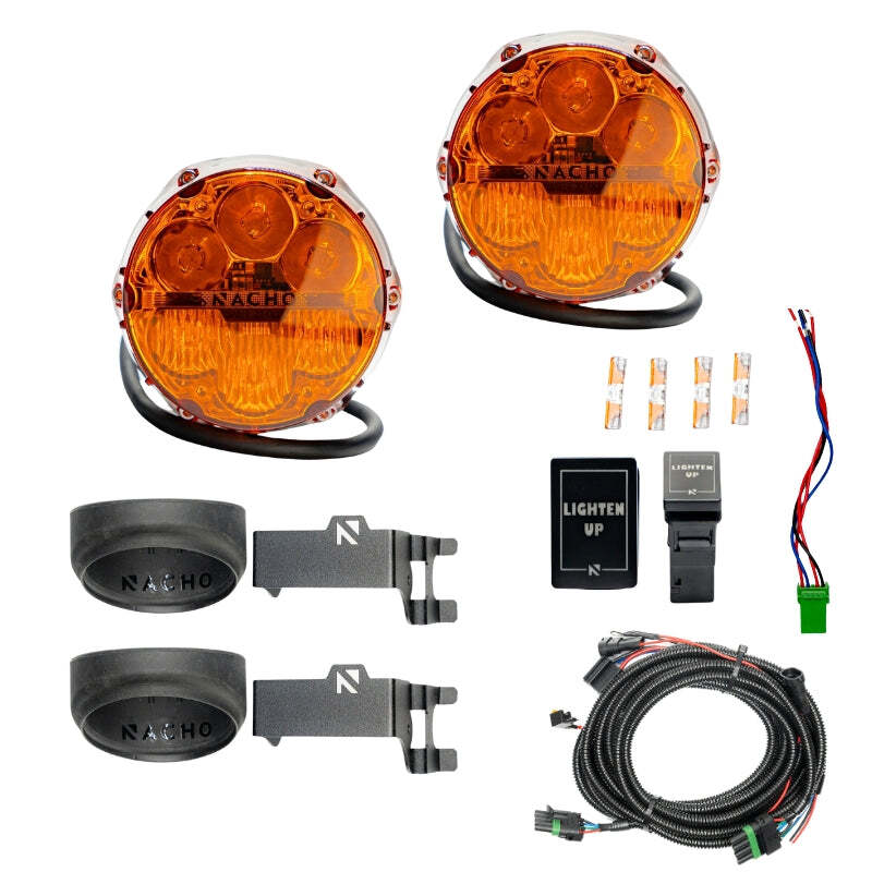 Nacho Offroad Technology Toyota SAE Only Plug & Play Amber Fog Light Kit for Tundra and Tacoma | nacV3TO1KASO - JDMuscleSPK819501