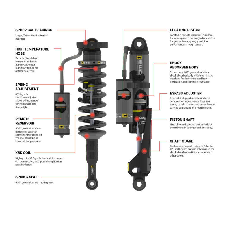 Old Man Emu BP - 51 Coilover Strut for Toyota Land Cruiser Prado 250 Front Left – Enhanced Off - Road Performance and Ride Comfort | arbBP5190029L - JDMuscleSPK850323