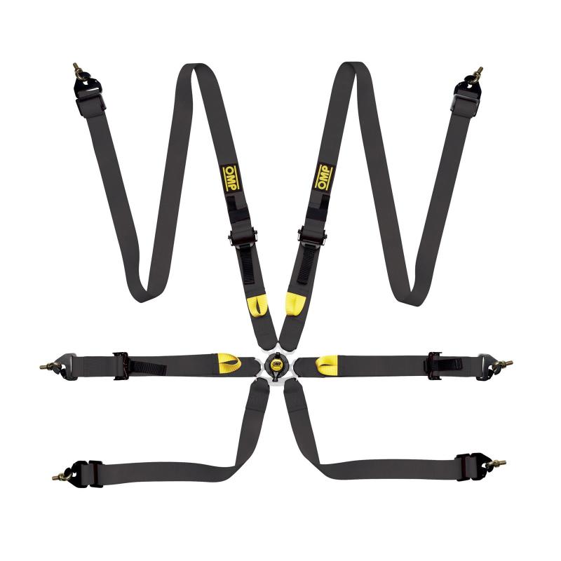 OMP Safety Harness First 2In Black | Fia 8853 - 2016 Pull Up - Steel Adj - JDMuscleSPKompDA0-0208-A01-071
