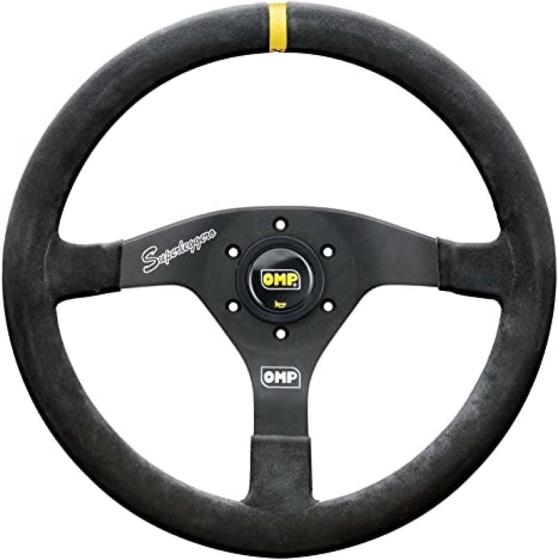 OMP Velocita Superleggero Suede Leather 350mm Diameter Steering Wheel Black - JDMuscleSPKompOD0-2020-071