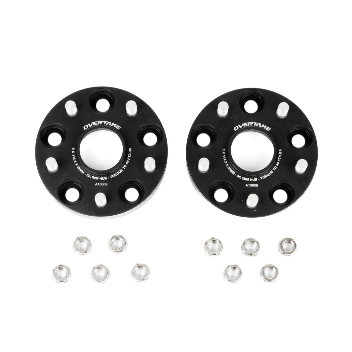 OVERTAKE Wheel Spacers - Pair - 25mm 5x114.3 - Subaru 2015 - 2026 WRX, 2005 - 2021 STI, and more - JDMuscleExterior & BodyA10809