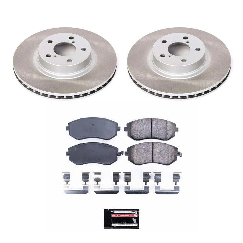 PowerStop 02 - 04 Subaru Legacy Front Semi - Coated Rotor Brake Kit - Part Number PSBSC1124 - JDMuscleSPK756963
