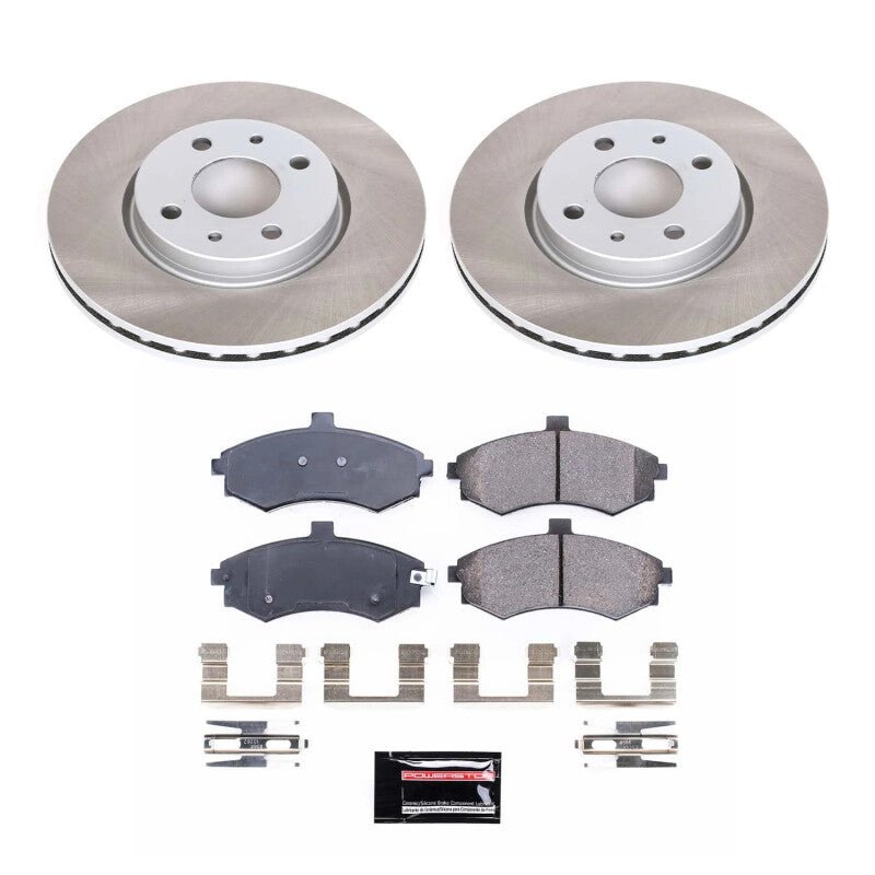 PowerStop 1996 Subaru Legacy Front Semi - Coated Rotor Brake Kit with Z17 Evolution Plus Ceramic Pads - JDMuscleSPK756960