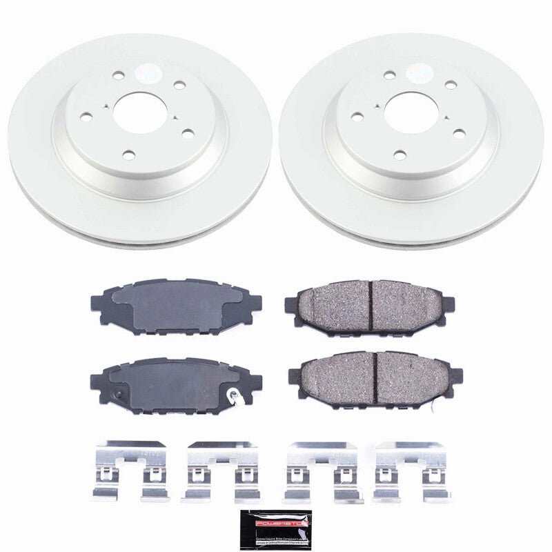 PowerStop Z17 Evolution Geomet Coated Rotor Brake Kit for Subaru Impreza (Rear) - Part Number PSBCRK9304 - JDMuscleSPK873119