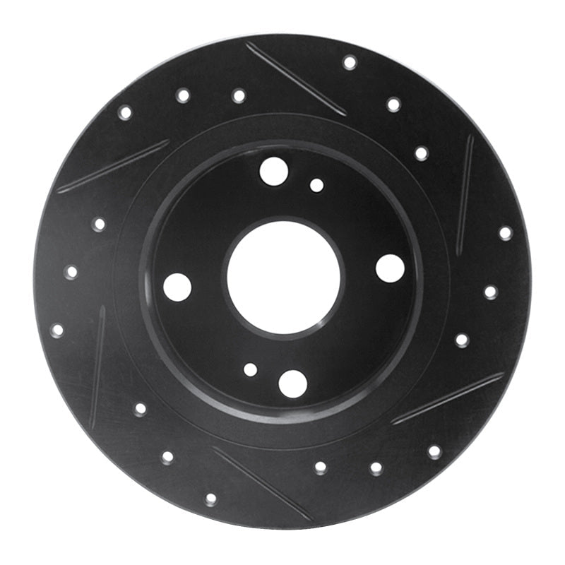 R1 79 - 81 Toyota Celica Rear Left Drilled & Slotted Black Brake Rotor | rncECB - 76012L - JDMuscleSPK983653