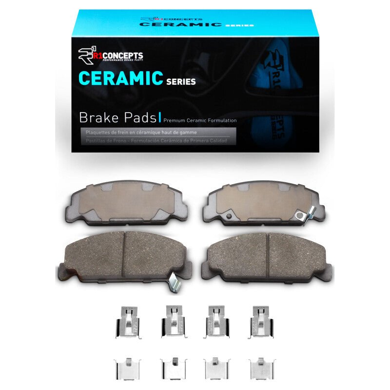R1 Concepts Ceramic Brake Pads & Hardware Kit for 1984 - 2000 Honda Accord Sedan – Front | rnc2310 - 0273 - 01 - JDMuscleSPK935633