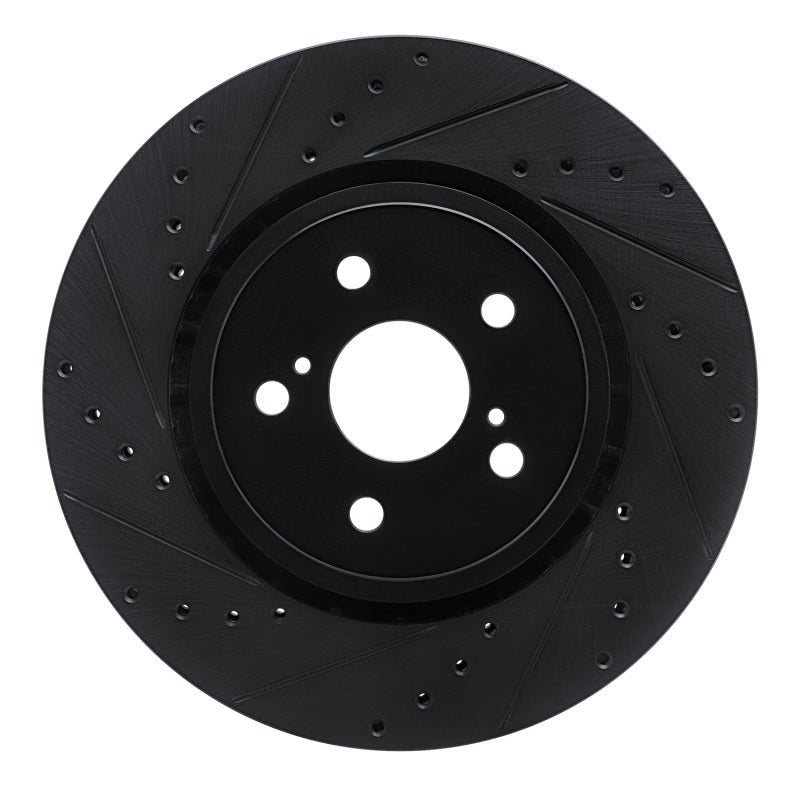 R1 Concepts Front Left Drilled & Slotted Black Brake Rotor for Toyota Sienna 2021 - 2025 | rncECB - 76160L - JDMuscleSPK983755