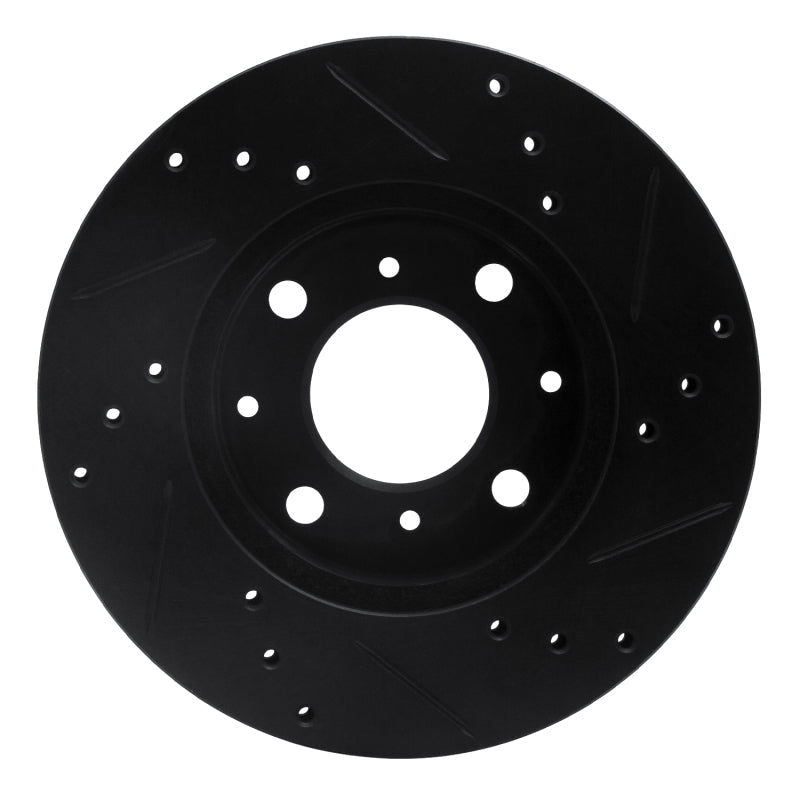 R1 Concepts Front Left Drilled & Slotted Brake Rotor for Honda Civic Wagon 1990 - 2000 – Black Finish | rncECB - 59018L - JDMuscleSPK975893