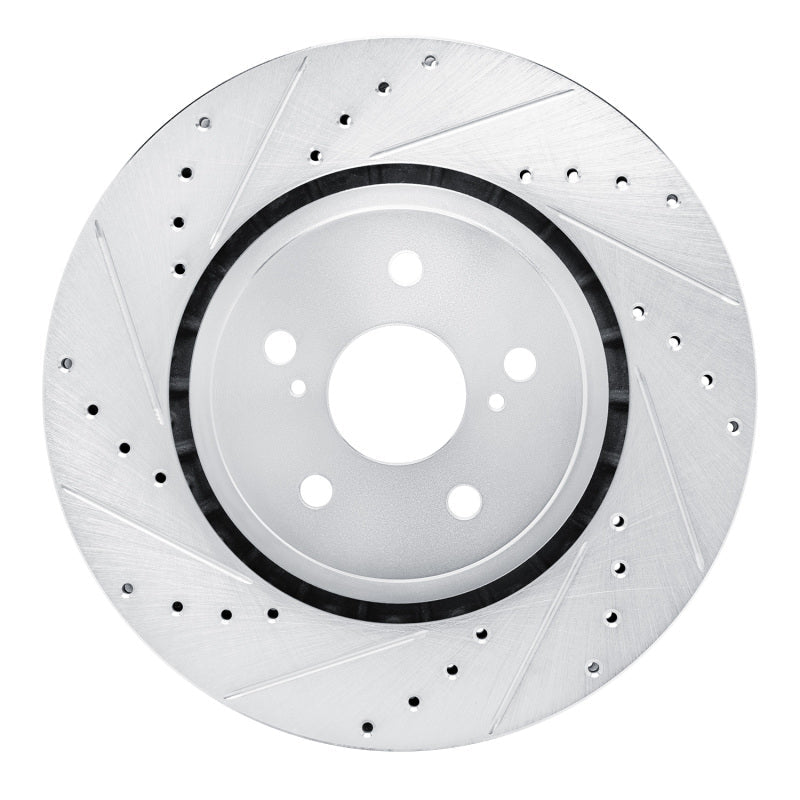 R1 Concepts Front Left Drilled & Slotted Silver Brake Rotor for Toyota Sienna 2021 - 2025 | rncEDZ - 76160L - JDMuscleSPK987683