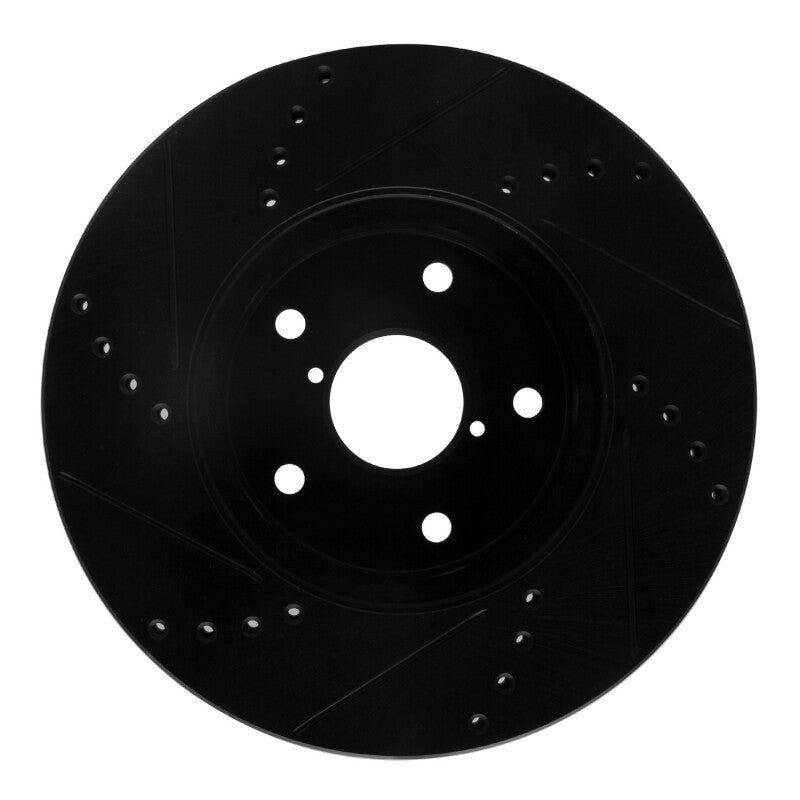 R1 Concepts Front Right Drilled & Slotted Black Brake Rotor for 2015 - 2019 Subaru Legacy | rncECB - 13026R - JDMuscleSPK973639